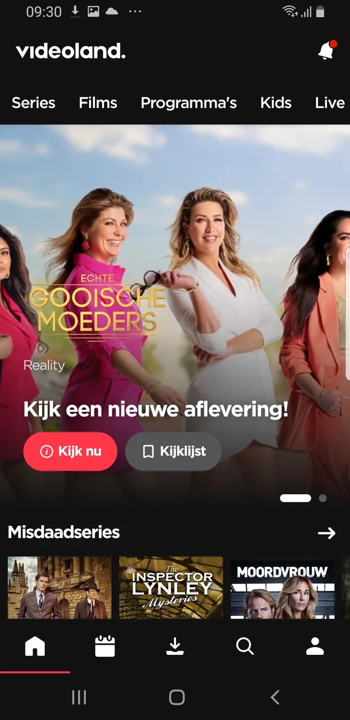 Capture d’écran de l’application Videoland