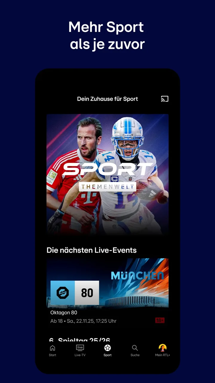 Capture d’écran de l’application RTL+