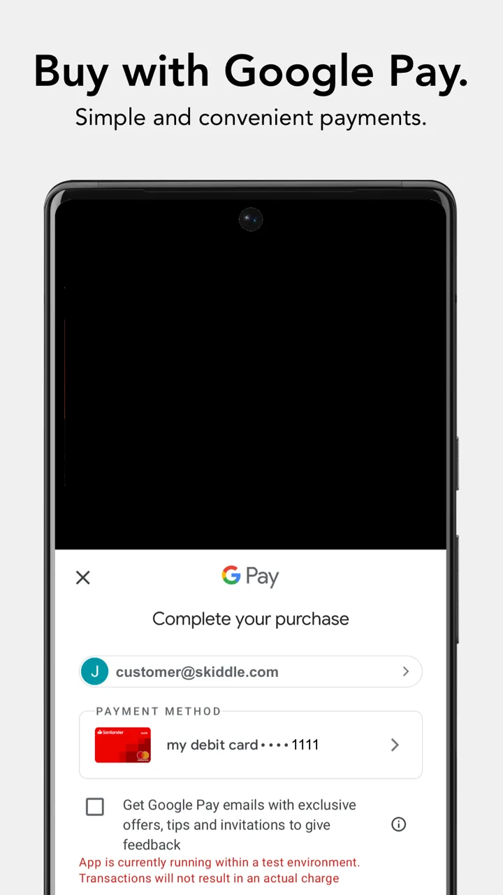 Capture d’écran de l’application Skiddle